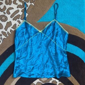 No Boundaries Teal Camisole with Lime Trim